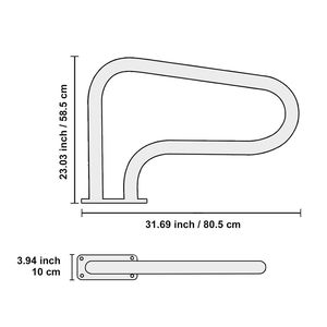 Corrimano per Piscina 32 x 23 Pollici con Piastra Base in Acciaio Inossidabile, Dispositivo di Sicurezza per Piscine Interne/Esterne - Product Image 2