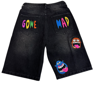 Pantalones Cortos de Mezclilla para Hombre al por Mayor, Fabricante de Jorts de Verano, con Logotipo Bordado en Chenilla Personalizado, Estilo Baggy, Lavado Ácido - Product Image 2