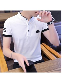 เสื้อโปโลชายสีพื้น คอปกตัดสี สไตล์ลำลอง ทรงสมาร์ทฟิต ผ้าฝ้ายระบายอากาศ เหมาะสำหรับฤดูร้อน เสื้อยืดโปโลสำหรับตีกอล์ฟ - Product Image 4
