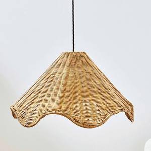 Abat-jour en rotin décoratif à suspendre au mur, pour salon, chambre et salle à manger, matériau naturel durable - Product Image 3