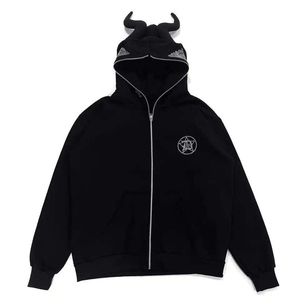 Sudadera con capucha unisex verde personalizada con cremallera completa, bolsillo sólido, oversize, 100% algodón, forro polar ecológico, de fábrica OEM, para invierno - Product Image 4