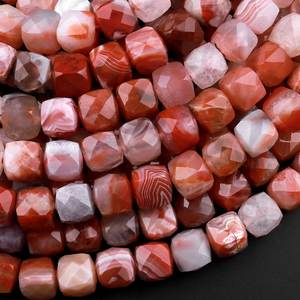 ลูกปัดอาเกตสีแดงธรรมชาติทรงลูกบาศก์จากโมร็อกโก สำหรับทำเครื่องประดับ DIY อุปกรณ์งานฝีมือ ลูกปัดอัญมณี - Product Image 4