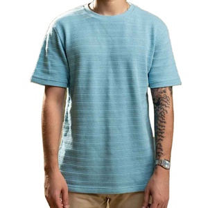 Trendy <b>Waffle</b> Knit Textured Heavyweight Oversized T <b>Shirt</b> Streetwear Custom Logo Breathable Quick Dry - Product Image 1