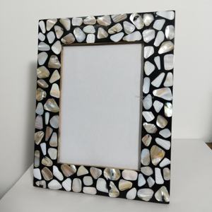 Cadre photo nacre verte avec incrustation de coquillages irréguliers Cadre photo fait main pour photos Cadre vadrouille élégant pour la décoration intérieure - Product Image 2