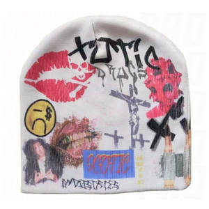 Bonnet de sport pour la course et le cyclisme, imprimé DTG, motif personnalisé, bonnet tricoté sublimé numériquement, bonnet extensible doux sans revers, pour l'extérieur - Product Image 2