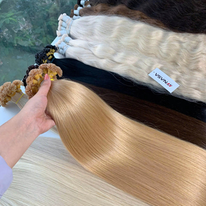 Extensions de cheveux à pointe kératine droite, prix d'usine, couleur ombrée blonde balayage, 100% cheveux vietnamiens, longue durée de vie - Product Image 1