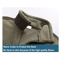 Veste d'extérieur en polaire pour homme, épaisse et chaude, thermique, pour le camping, vêtement d'hiver avec poches zippées, col montant, logo frontal