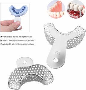 Juego Profesional de 2 Bandejas Metálicas para Impresiones Dentales |   Kit de Soporte para Dientes Superiores e Inferiores de Acero Inoxidable Estilo Anterior - Product Image 5