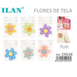 Fiori in Tessuto Ilan 7cm Colorati Accessori Decorativi per Artigianato - Product Image 1
