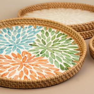 Plateau de service décoratif coloré pour événements, décoration intérieure, organiseur de vanité pour parfums, maquillage, bijoux et présentation sur table - Product Image 6