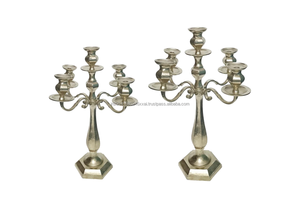 5-Arm Embossed Aluminum <b>Candlestick</b> Holder Handicraft Decor Heat Resistant for Home Wedding Birthday Valentine's Christmas - Product Image 4