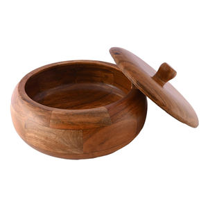 Handcrafted Wooden <b>Pot</b> for Hot Meals Eco-Friendly Heatproof Design for Serving and Storing Elegant Durable Kitchen Essential - Product Image 4