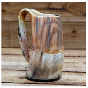 Tazas de cuerno naturalmente elegantes con tapa a prueba de fugas, aislamiento al vacío, taza para café - Product Image 1