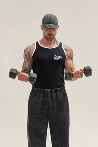 Custom Men's Gym <b>Sport</b> Training Personalized <b>Sports</b> <b>Tank</b> <b>Tops</b> Knitted Sleeveless Muscle Cotton and Spandex High Quality <b>Tank</b> <b>Top</b> - Product Image 2