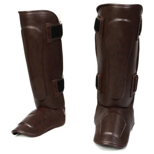สนับแข้งแบบเรียบง่าย สีพื้น คุณภาพสูง ขายดี สำหรับฝึกซ้อม Twins Shin & Instep Guard หนังแท้ มวยไทย - Product Image 2