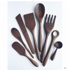 Teak Wood Kitchen Utensils Set Wooden Spoons Utensils for Cooking With Holder Natural Teak Wooden Kitchen - Product Image 5