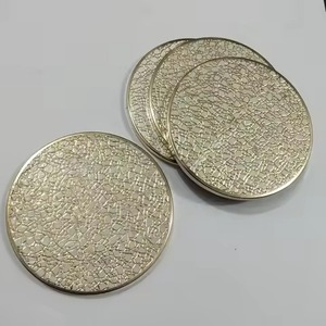 Artistic <b>Square</b> Shape Metal Coaster Set with Designer Pattern for Coffee <b>Table</b> Beverage and Mug Protection Use - Product Image 6