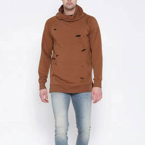 เสื้อฮู้ดดี้คลาสสิคแบบสวม ดีไซน์ขาดๆ สไตล์สตรีทแวร์ ผ้าคอตตอนผสม - Product Image 4