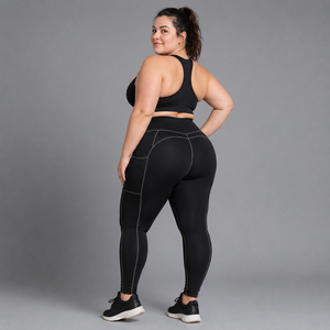Leggings Deportivos de Tallas Grandes con Logotipo Personalizado, Pantalones de Yoga para Gimnasio, Transpirables, de Secado Rápido, Elásticos, de Cintura Alta y Compresión - Product Image 4