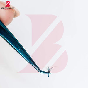 Pinces à cils professionnelles en titane bleu, pinces courbées en acier inoxydable de haute précision pour extensions de cils volumineuses - Product Image 4