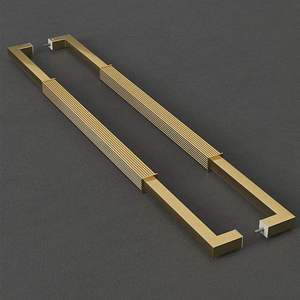 Modern Villa Hotel Glass <b>Handle</b> Box Thickened Stainless Steel Durable Ambidextrous Tempered Frameless Large Minimalist Z/F - Product Image 1