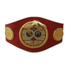 Cinturón de Campeonato Rojo Personalizable con Emblema Dorado, Cinturón de Título de Boxeo de Primera Calidad para Deportes y Coleccionistas - Product Image 3