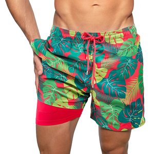 Premium Quality <b>Men</b> Swim <b>Trunks</b> With Compression Liner Quick Dry Bathing Suit Board Shorts With Zipper Pockets Beach Shorts - Product Image 1