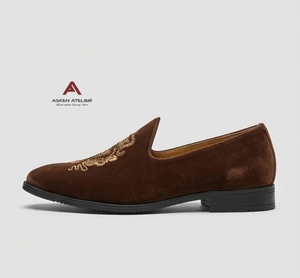 Asken Atelier <b>Men</b> Sherwani Shoes Synthetic Closed Toe Embroidered Handmade Ethnic Wedding Shoes Flexible Light Weight Salem - Product Image 4