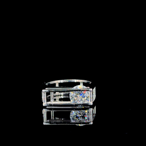 แหวนเพชรทรงกลมทรงเรขาคณิตสมัยใหม่พร้อมกรอบทองแบบเปิด – เครื่องประดับเพชรหรูหราสไตล์สถาปัตยกรรมสำหรับผู้หญิง - Product Image 1