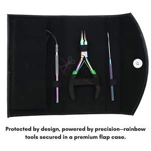 Kit d'outils pour extensions capillaires arc-en-ciel avec pince à sertir pour micro-perles, pince à ouvrir et à retirer les perles pour micro-anneaux et crochets - Product Image 5