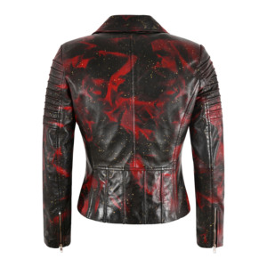 Blouson de motard vintage personnalisé en cuir Napa véritable ciré pour femme avec fermetures éclair YKK, blouson de moto matelassé en cuir – Fournisseur en gros - Product Image 3
