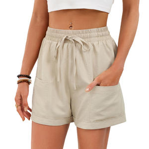 Shorts Casuales para Mujer, Transpirables, Cintura Media, Cómodos, Elásticos, con Bolsillos, para Verano - Product Image 5