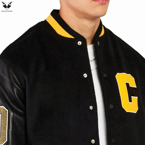 Premium Quality Men's Varsity <b>Jacket</b> Streetwear Embroidery <b>Patchwork</b> Bomber <b>Jacket</b> Vintage Style College Baseball <b>Jacket</b> - Product Image 3