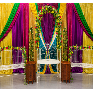 Wedding Metal Arch Bench Sofa for Bride Groom Unique Mehndi Seating Arc Bridal Wrought Iron Customized Size Modern - Product Image 1