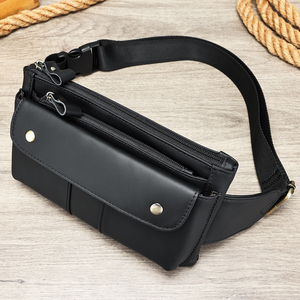 Waterproof Leather Waist Bag with Adjustable Shoulder Strap High Quality <b>Pouch</b> Bag High-end Chest Bag <b>for</b> <b>Men</b> - Product Image 3