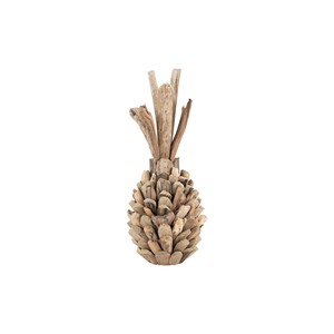 Sculpture d'ananas en bois d'acacia sculpté à la main, décoration en bois flotté, vente en gros - Product Image 1