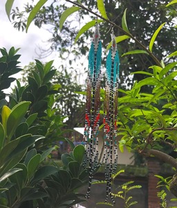 Exquisitos Pendientes Bohemios con Cuentas, Patrón Geométrico, Cuentas Coloridas, Pendientes Largos y Ligeros para Mujer, para Fiestas - Product Image 2