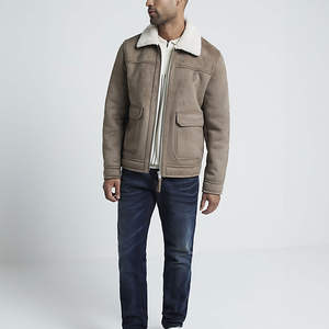 Men's <b>Genuine</b> Cowhide Leather Jacket Stand Collar Waterproof Windproof Eco-Friendly High Street Style Limited Vintage Fashion - Product Image 4