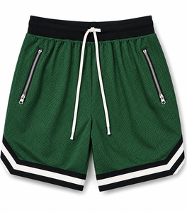 Shorts de basket-ball verts personnalisés pour hommes, shorts d'entraînement en mesh respirant, uniforme d'équipe, vêtements de sport - Product Image 5