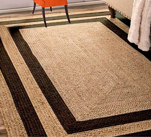 Natural and Black Double Border Jute Area <b>Rug</b>, Jute <b>Rug</b> Handmade By Nhat Minh, Wholesale, Vietnam, Area Carpet For Resort - Product Image 5