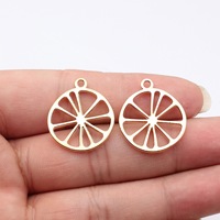 Breloque en forme de tranche de citron creuse 27x24mm en alliage de zinc, couleur argent, pour la décoration artisanale sur le thème des fruits d'été