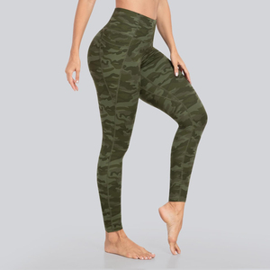 Team <b>Builder</b> Custom Women's 3D Camo Satin High Waist Yoga Leggings Side Phone Pocket Compression Lightweight Gym Fitness Running - Product Image 6