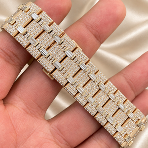 Reloj de Lujo RAJ GEMS con Moissanita, 41 mm, Analógico, de Cuarzo, Unisex, con Indicador de Fecha, Cierre Oculto, Acero Inoxidable, Esfera de Cristal de Zafiro de 20 mm - Product Image 2