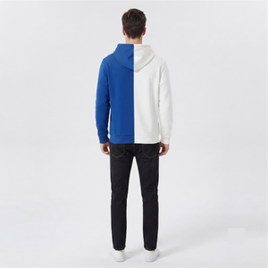 Sweat à capuche unisexe en molleton chenille blanc et bleu personnalisé pour sororité grecque, avec logo brodé sur le devant, manches raglan, coupe classique, vêtement d'hiver - Product Image 3