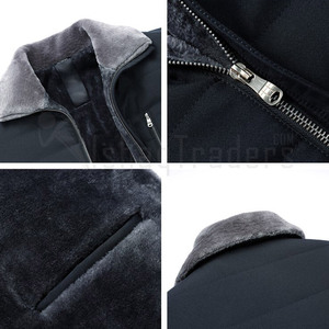 Blouson matelassé respirant et écologique pour homme, coupe slim, col montant, fermeture éclair frontale, coupe-vent, longueur standard, idéal pour l'automne - Product Image 4