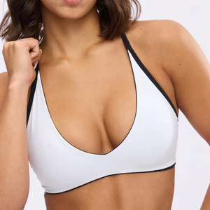 Sujetador deportivo reversible para mujer, talla grande, espalda cruzada, top corto sencillo para yoga, fitness, gimnasio, ropa deportiva con logo personalizado frontal - Product Image 2