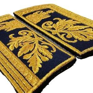 Custom Shoulder Badge Epaulettes Embroidered Rank Boards Personalized Uniform Shoulder Marks with Gold <b>Silver</b> Braid - Product Image 6