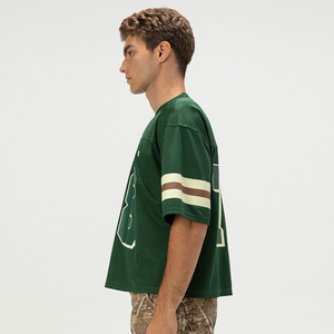 เสื้อยืดตาข่ายทรงบ็อกซี่สไตล์วินเทจสำหรับกีฬา ขายส่ง เสื้อแฟนฟุตบอลแขนสั้น พร้อมออกแบบลายและหมายเลขตามสั่ง - Product Image 4