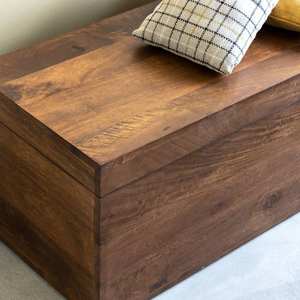 Vandana Vertex Aston Dark Mango <b>Wood</b> <b>Chest</b> Bench - Product Image 2