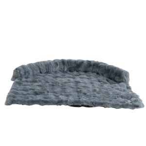 Calming Fluffy Couch <b>Cover</b> Dog Bed <b>Beige</b> Ultra Soft Plush <b>Sofa</b> Liner with Cozy Bolstered Sides for Relaxing Dogs - Product Image 2